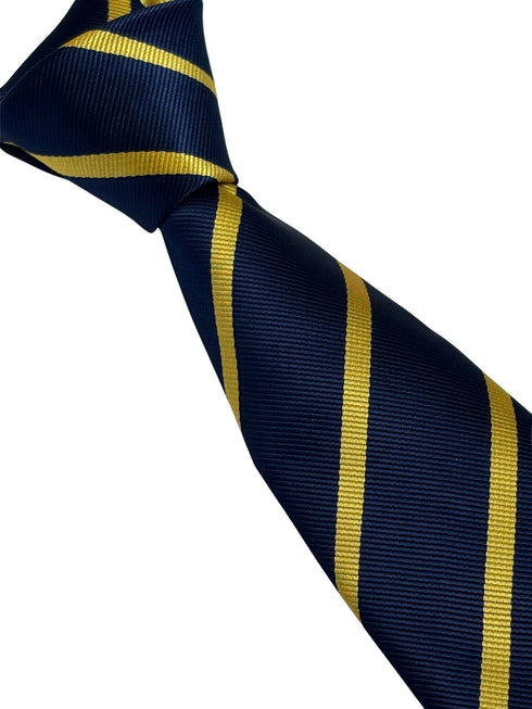 navy dark blue with yellow gold striped tie